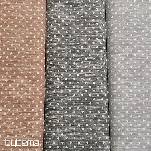 Decorative fabric Naira hearts gray