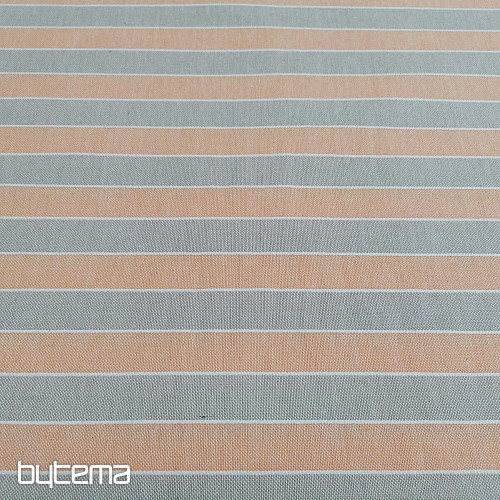 Decorative fabric Trebol stripes - orange 2 cm 75