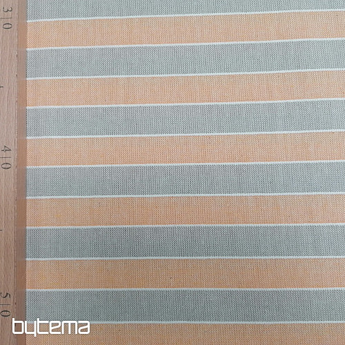 Decorative fabric Trebol stripes - orange 2 cm 75