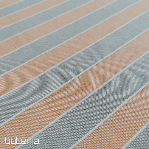 Decorative fabric Trebol stripes - orange 2 cm 75