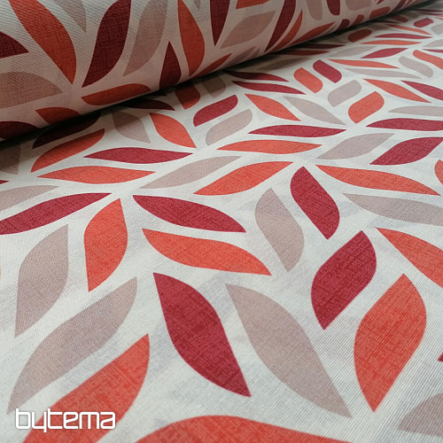 Decorative fabric Coord leaves red