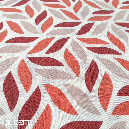Decorative fabric Coord leaves red