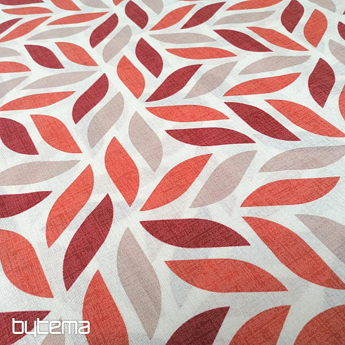 Decorative fabric Coord leaves red