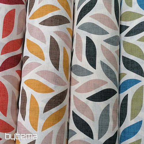 Decorative fabric Coord leaves gray