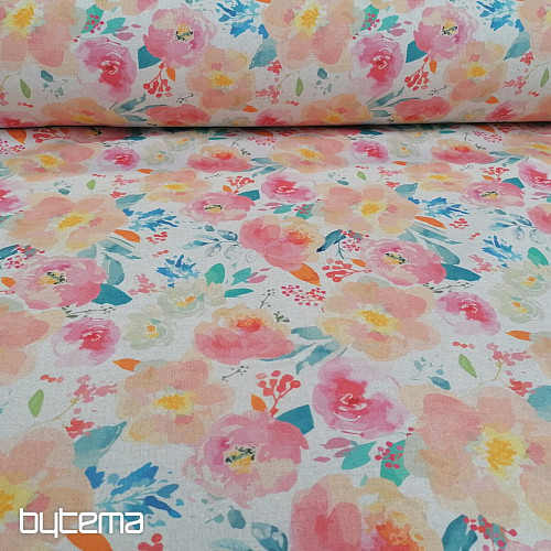 Decorative fabric Pastel flowers