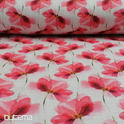 Decorative fabric Red flowers
