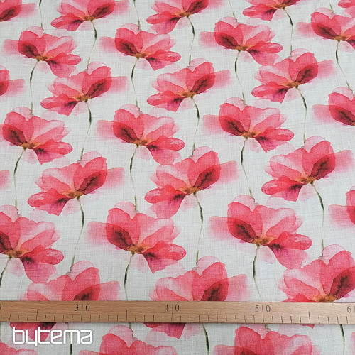 Decorative fabric Red flowers
