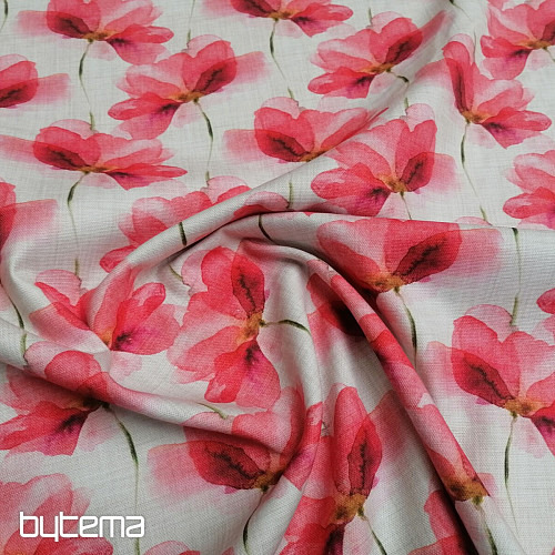 Decorative fabric Red flowers