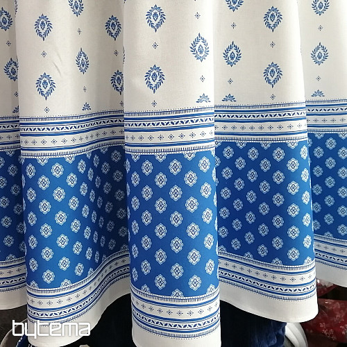 Round tablecloth - blue folklore Ø 175 cm