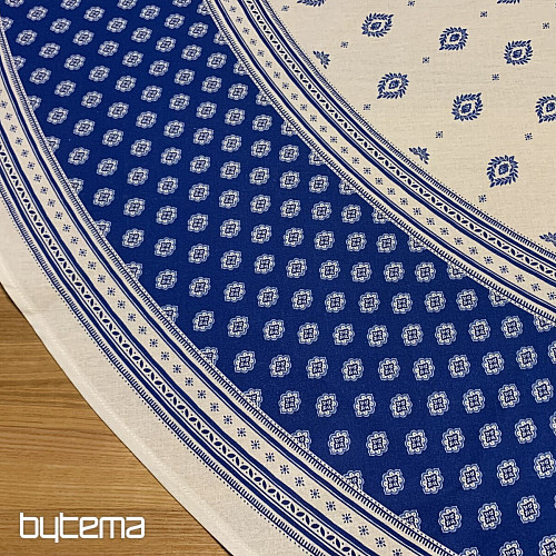 Round tablecloth - blue folklore Ø 175 cm