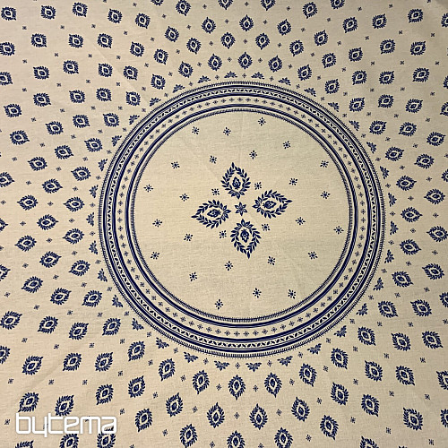 Round tablecloth - blue folklore Ø 175 cm
