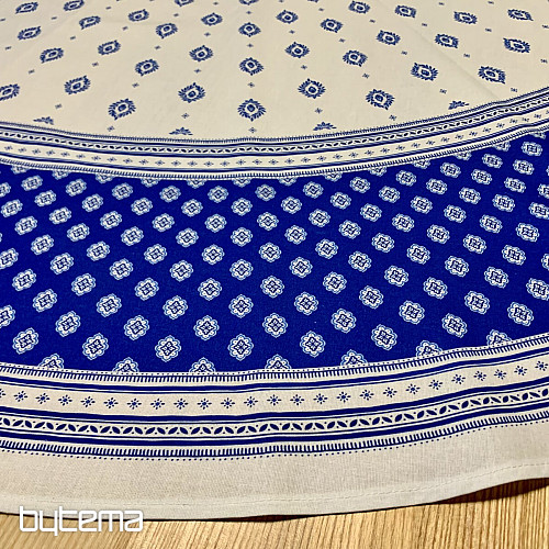 Round tablecloth - blue folklore Ø 175 cm