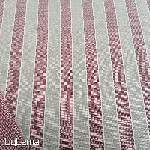 Decorative fabric Trebol stripes - burgundy 2 cm 65