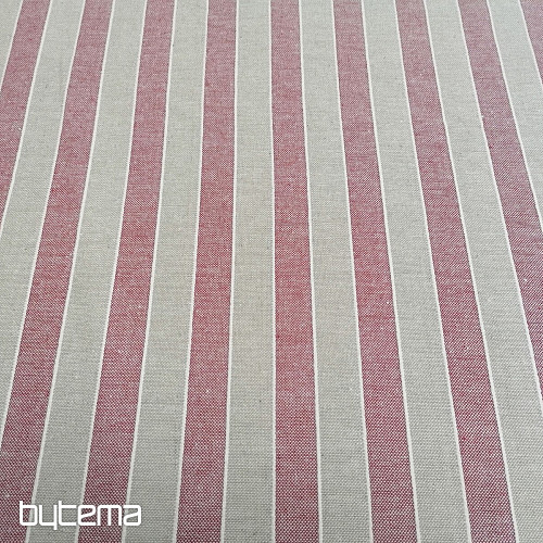 Decorative fabric Trebol stripes - burgundy 2 cm 65