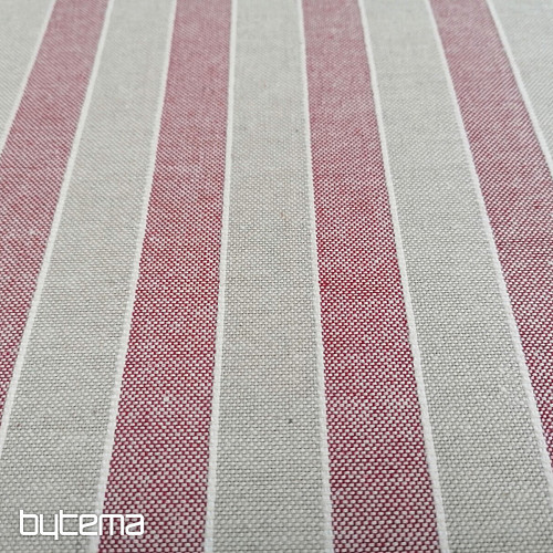 Decorative fabric Trebol stripes - burgundy 2 cm 65