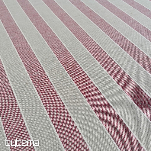 Decorative fabric Trebol stripes - burgundy 2 cm 65