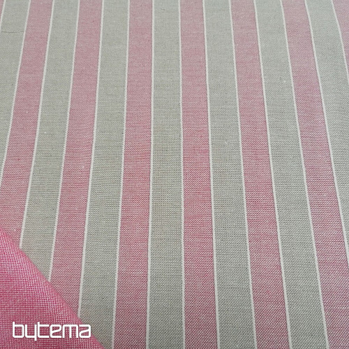 Decorative fabric Trebol stripes - pink 2 cm 76