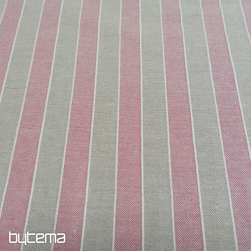 Decorative fabric Trebol stripes - pink 2 cm 76