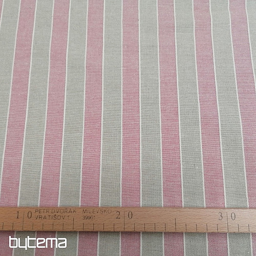 Decorative fabric Trebol stripes - pink 2 cm 76