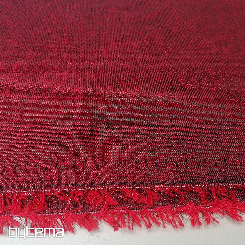 Christmas decoration fabric Santa with burgundy lurex