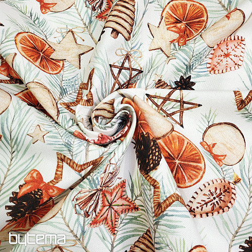 Christmas decorative fabric Dried oranges