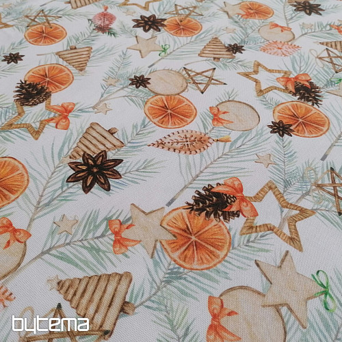 Christmas decorative fabric Dried oranges