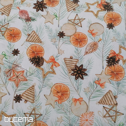 Christmas decorative fabric Dried oranges
