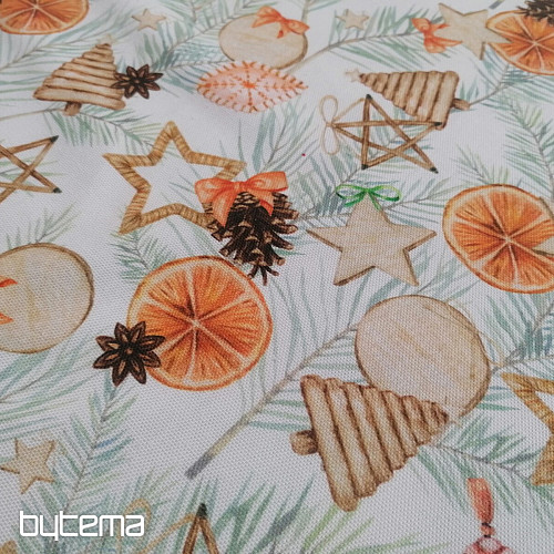 Christmas decorative fabric Dried oranges