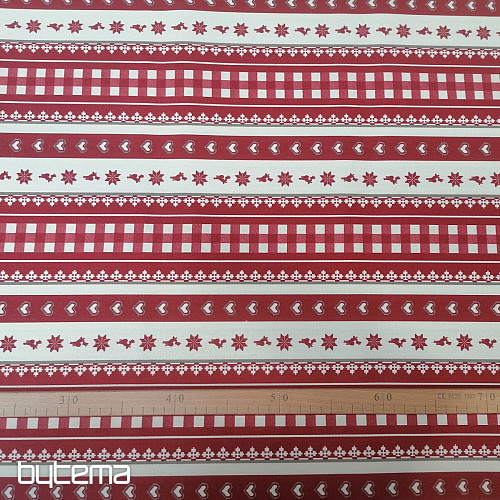 Christmas decorative fabric stripes burgundy