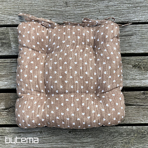 Chair cushions HEART BROWN