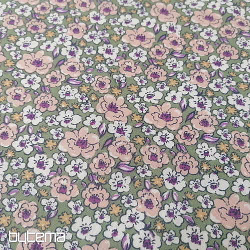 Cotton fabric KALMIA green