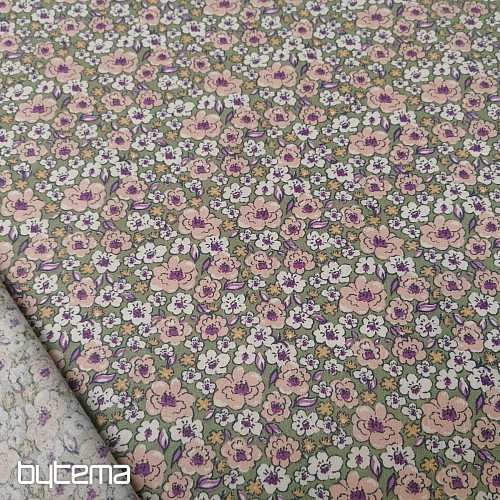 Cotton fabric KALMIA green