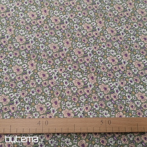 Cotton fabric KALMIA green