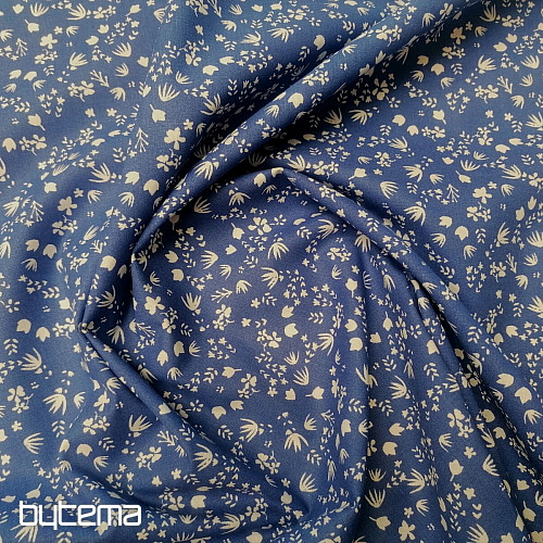 Blue Gramina flowers cotton fabric