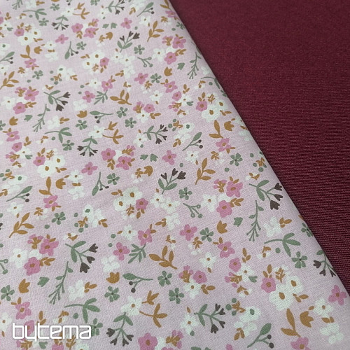 Cotton fabric Zalia flowers pink