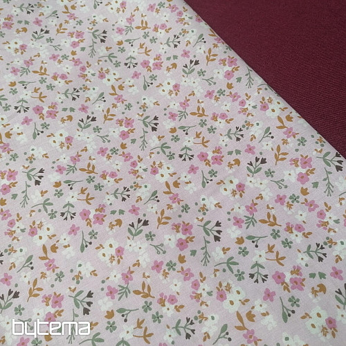 Cotton fabric Zalia flowers pink