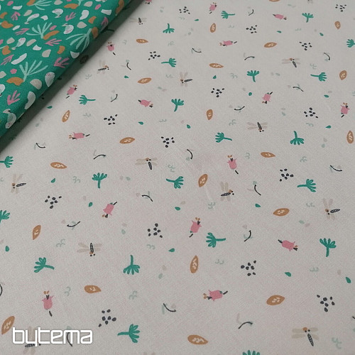 Cotton fabric Jeiade white