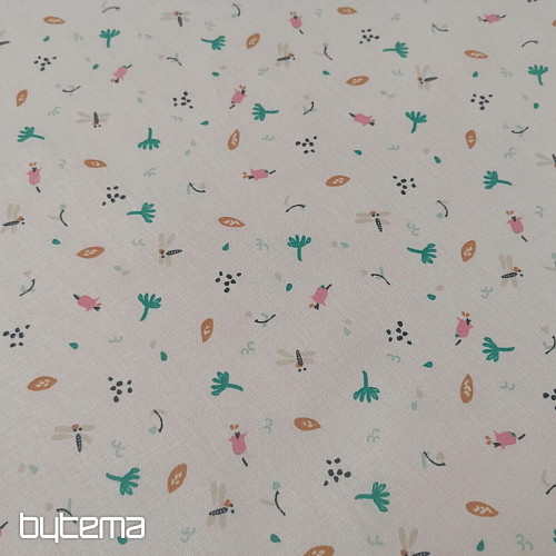 Cotton fabric Jeiade white