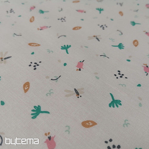 Cotton fabric Jeiade white