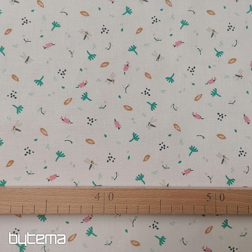 Cotton fabric Jeiade white