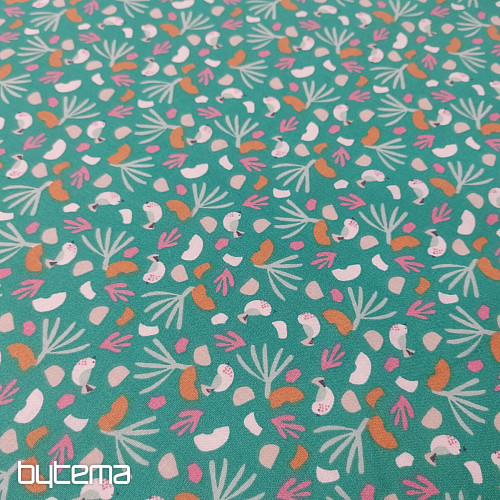 Cotton fabric BIRDS LIPO green
