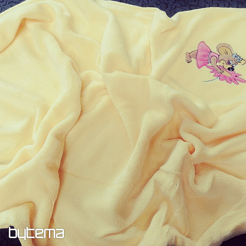 Children&#39;s bedding - microfiber yellow with a mouse