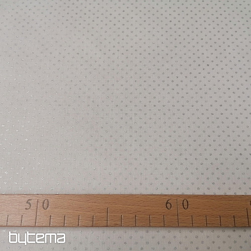 Cotton fabric PISANI polka dot silver
