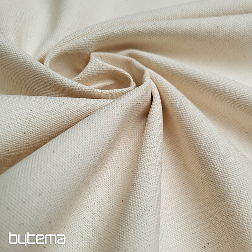 Cotton fabric UNI SMETANA coarse cotton 220g