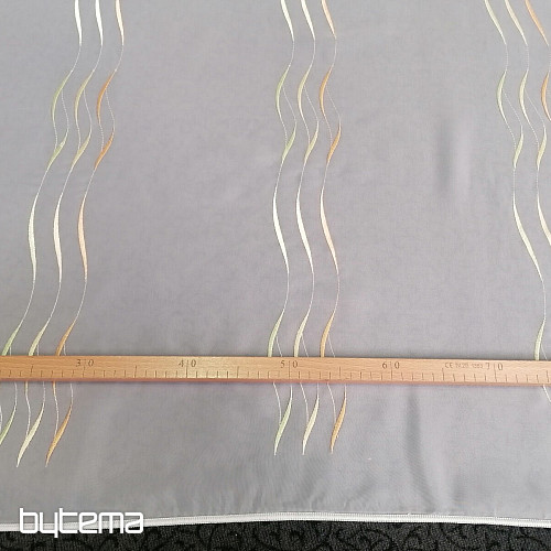 Finished curtain Gerster Stripes orange-green 310x175 cm