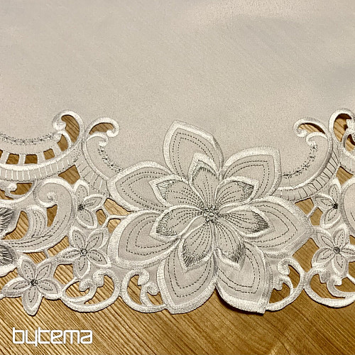 Embroidered Christmas tablecloth Silver Star