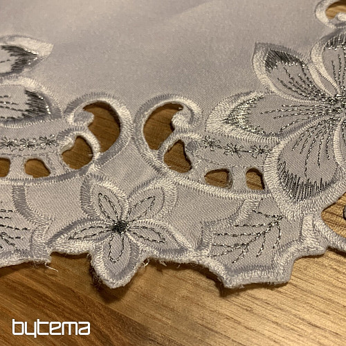 Embroidered Christmas tablecloth Silver Star