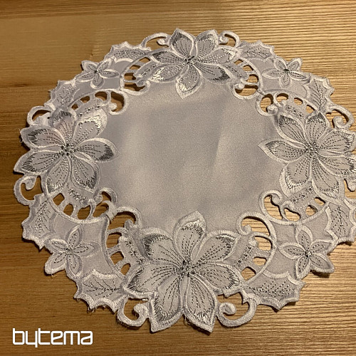 Embroidered Christmas tablecloth Silver Star