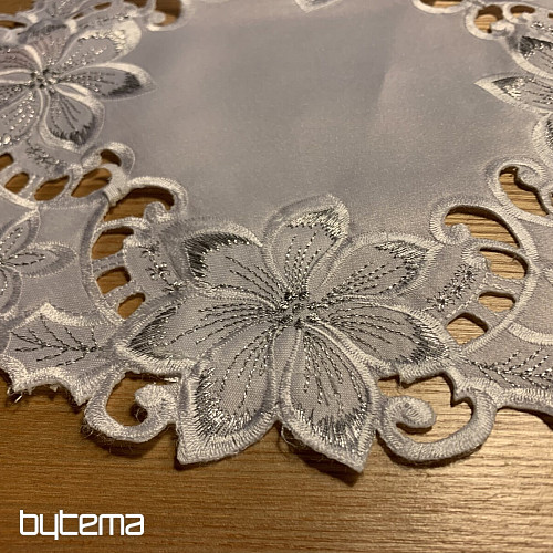 Embroidered Christmas tablecloth Silver Star