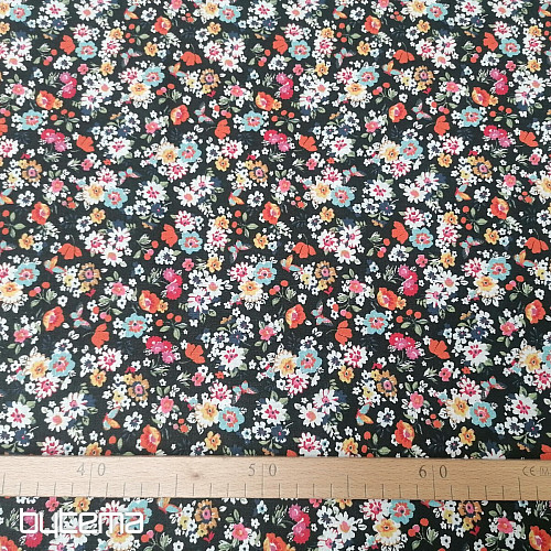 Cotton fabric CHARLINE BLACK